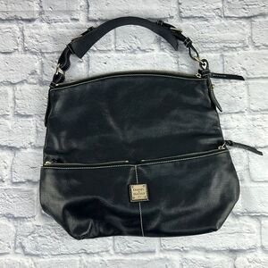 Retro Vintage Dooney & Bourke Black Leather Satchel Purse Handbag Bag Authentic